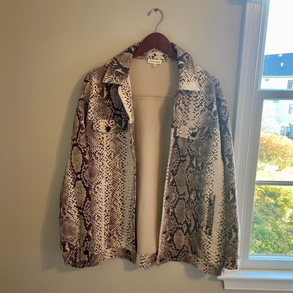 Snakeskin Suede Shirt Jacket